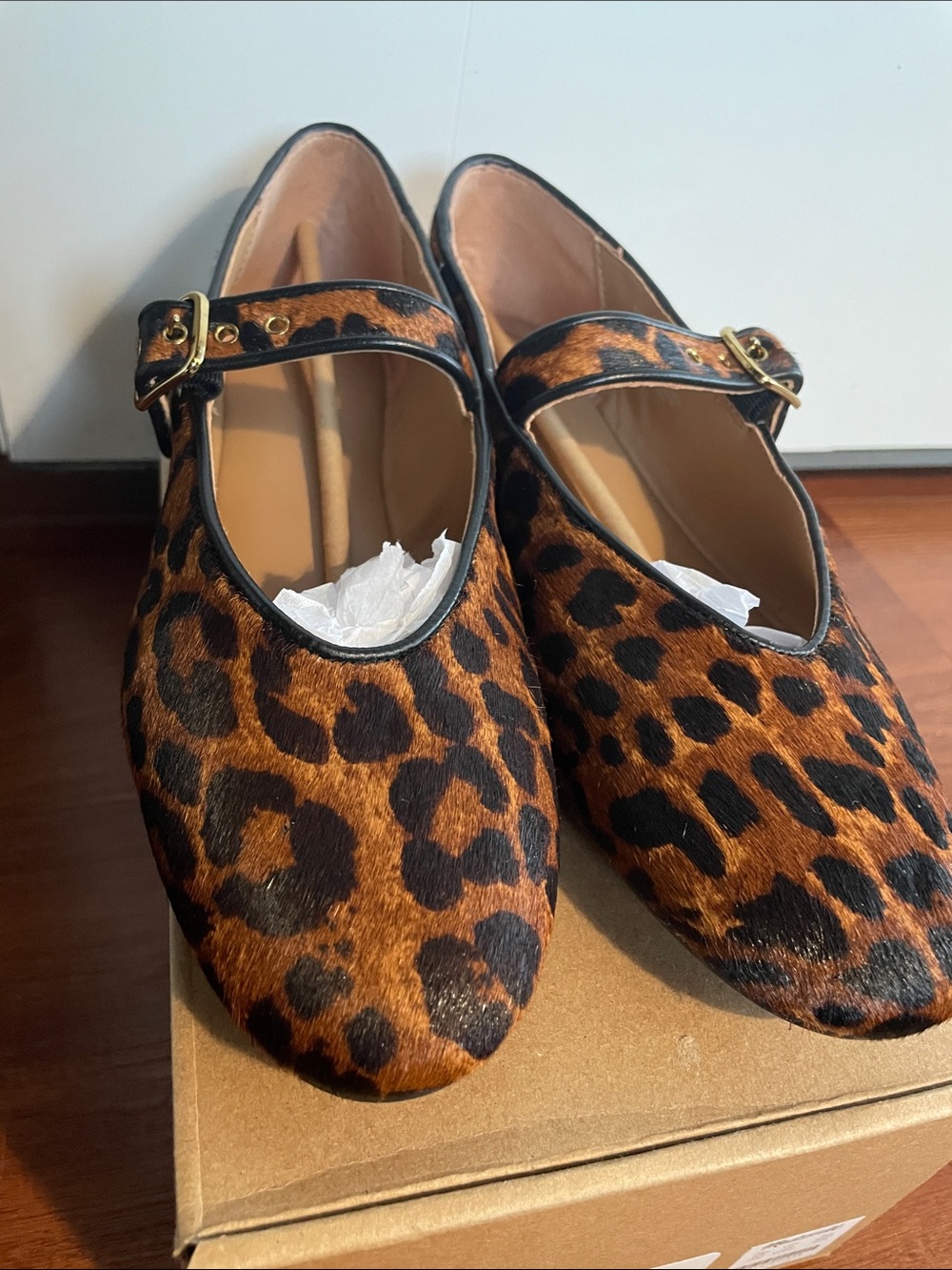 Madewell Leopard Print Remy Mary Jane Flats - Brown & Black 9.5